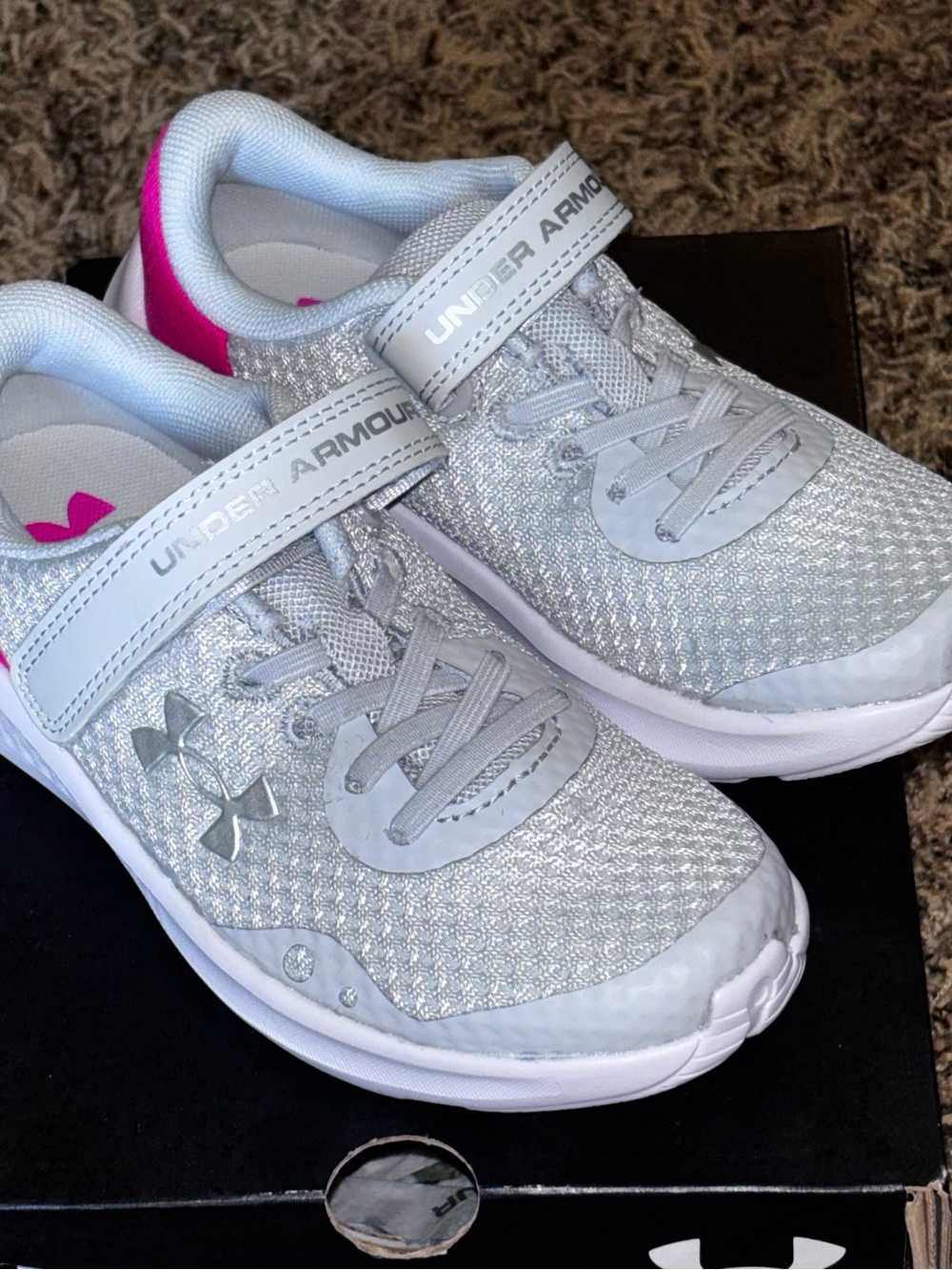 Under Armour Charged Pursuit Little Girls Kids Shoes Electric Pink Size 11.5